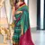 Hand block printed cotton mul saree with blouse