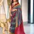 Hand block printed cotton mul saree with blouse