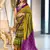 Hand block printed cotton mul saree with blouse