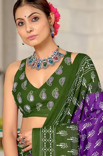 Bagru block print mulmul cotton sarees
