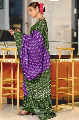 Bagru block print mulmul cotton sarees