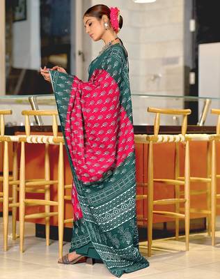 Bagru block print mulmul cotton sarees 3