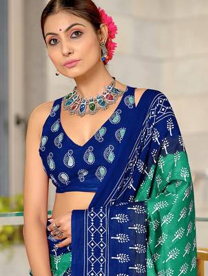 Bagru block print mulmul cotton sarees 2