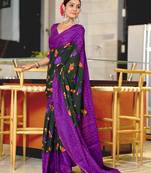 Pure mulmul cotton flower print sarees