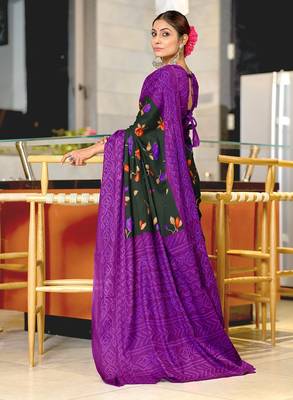 Pure mulmul cotton flower print sarees 3