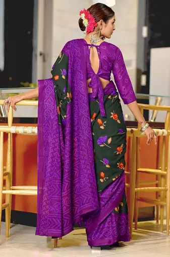 Pure mulmul cotton flower print sarees