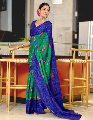 Pure mulmul cotton flower print sarees 1