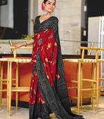 Pure mulmul cotton flower print sarees