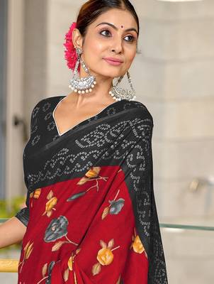 Pure mulmul cotton flower print sarees 2