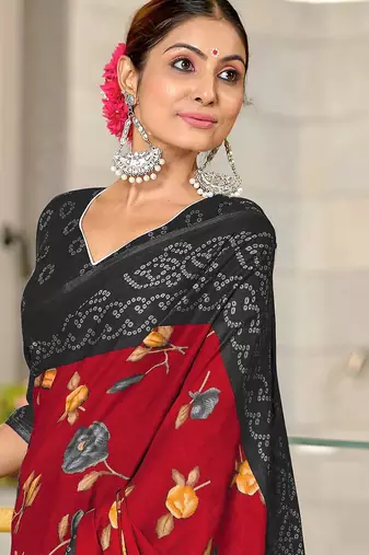 Pure mulmul cotton flower print sarees