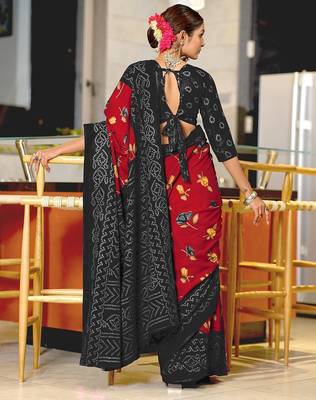 Pure mulmul cotton flower print sarees 4