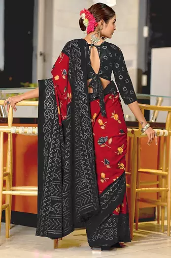 Pure mulmul cotton flower print sarees
