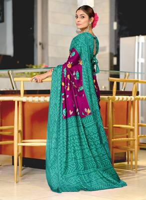 Pure mulmul cotton flower print sarees 3