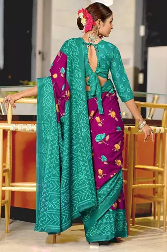 Pure mulmul cotton flower print sarees