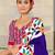 Hand block printed cotton mul saree with blouse