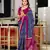 Hand block printed cotton mul saree with blouse