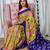 Hand block printed cotton mul saree with blouse