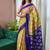 Hand block printed cotton mul saree with blouse