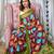 Hand block printed cotton mul saree with blouse