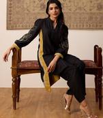 Black embroidered coord set