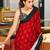 Hand block printed cotton mul saree with blouse