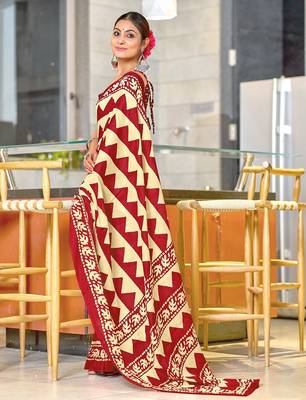 Pure mulmul cotton hand block print sarees 3