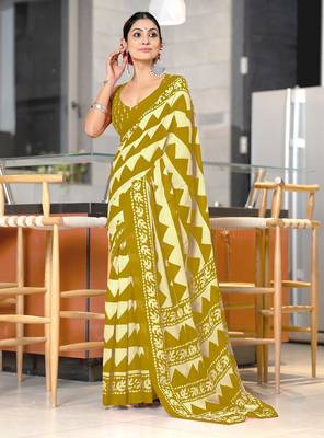 Pure mulmul cotton hand block print sarees 1