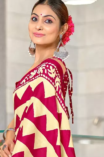 Pure mulmul cotton hand block print sarees