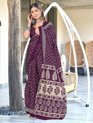 Bagru block print mulmul cotton sarees 1