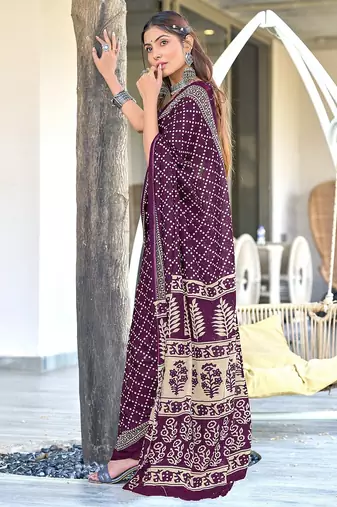 Bagru block print mulmul cotton sarees