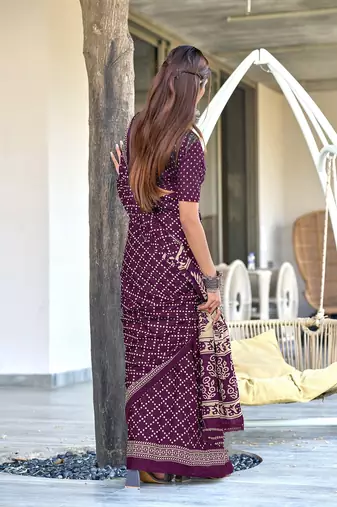 Bagru block print mulmul cotton sarees