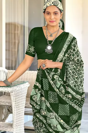 Pure mulmul cotton hand block print sarees