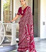 Pure mulmul cotton hand block print sarees