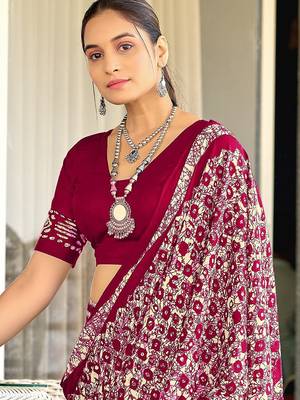 Pure mulmul cotton hand block print sarees 2