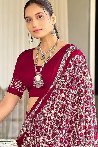Pure mulmul cotton hand block print sarees