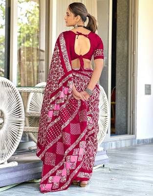 Pure mulmul cotton hand block print sarees 4
