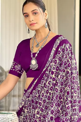 Pure mulmul cotton hand block print sarees