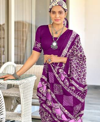 Pure mulmul cotton hand block print sarees 3