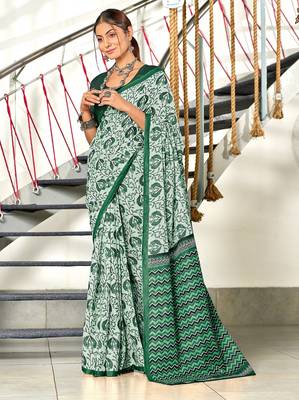 Pure mulmul cotton hand block print sarees 1