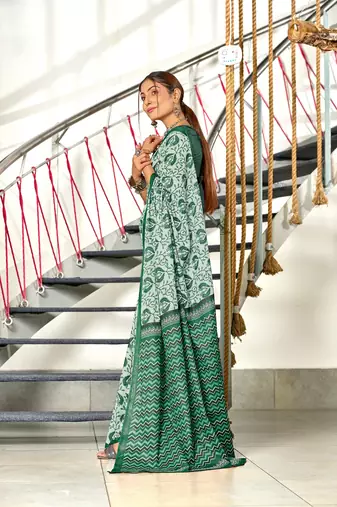 Pure mulmul cotton hand block print sarees