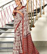 Pure mulmul cotton hand block print sarees