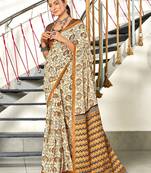 Pure mulmul cotton hand block print sarees