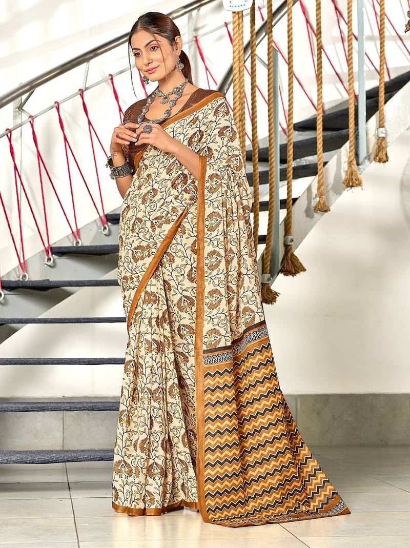 Pure mulmul cotton hand block print sarees