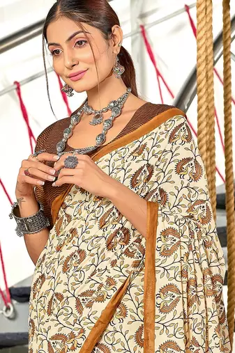 Pure mulmul cotton hand block print sarees