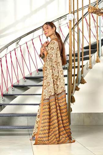 Pure mulmul cotton hand block print sarees