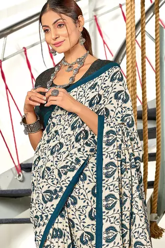 Pure mulmul cotton hand block print sarees
