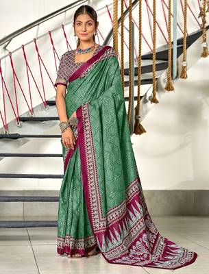 Bandhani hand block print mulmul cotton sarees 1