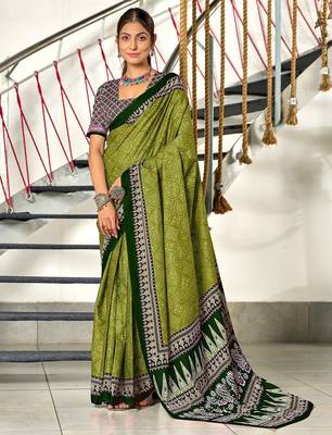 Bandhani hand block print mulmul cotton sarees 1