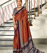 Bandhani hand block print mulmul cotton sarees