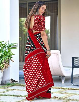 Pure mulmul cotton hand block print sarees 4